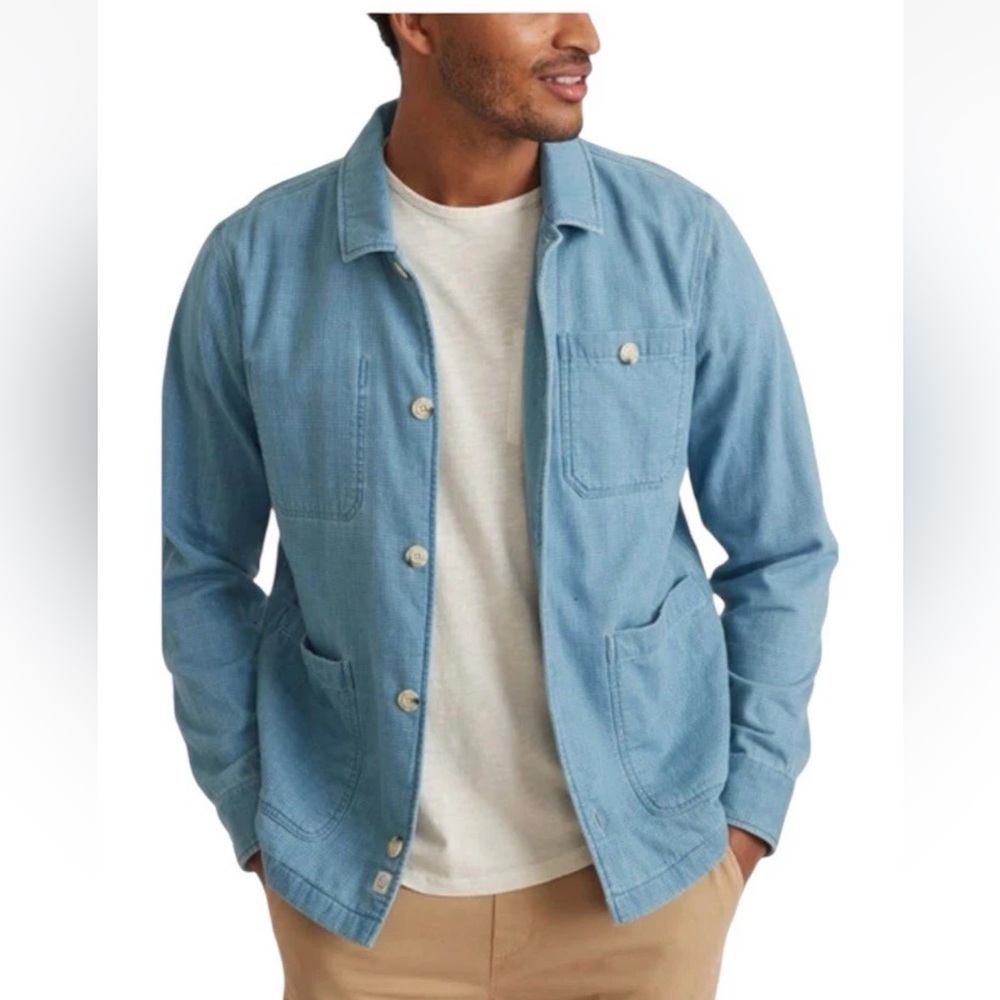 Marine Layer Sky Blue Casual Button Down Shirt